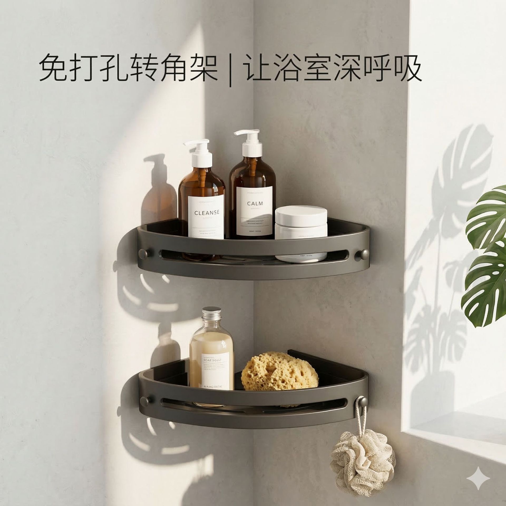 Cross-Border Bathroom Triangular Storage Rack, Punch-Free Storage Rack for Toilet and Bathroom, Towel Rack, Space-Saving