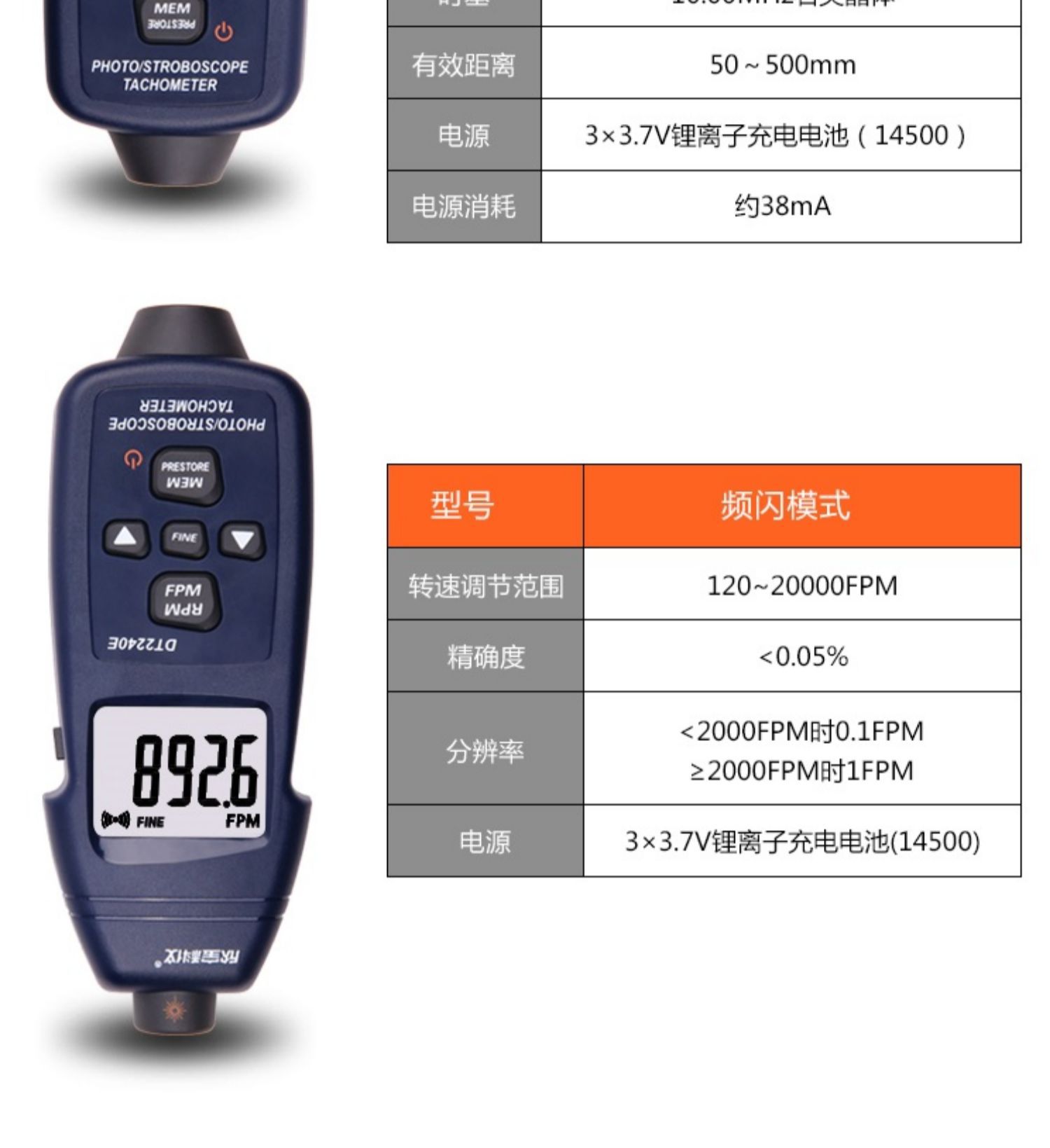 Xinbao Sm2235Plus Tachometer Digital Display Photoelectric Dual-Purpose Contact Motor Line Speed Meter High-Precision Speed Measurement