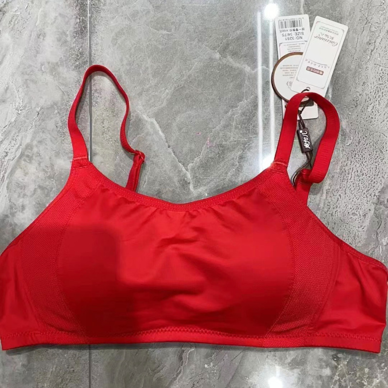 Cai Xianer 3281 女の子用ノンワイヤーブラジャー、露出防止、薄い AB カップ下着、滑らかな 3 列の通気穴|undefined