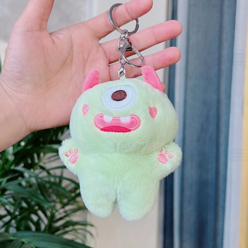 Internet celebrity cute big-eyed monster pendant plush toy doll creative bag pendant keychain rag doll doll