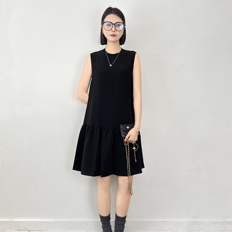 2026 Summer Japanese Imported Triacetate Textured Fashionable Age-Reducing Sleeveless Pleated Floral A-Line Dress for Women