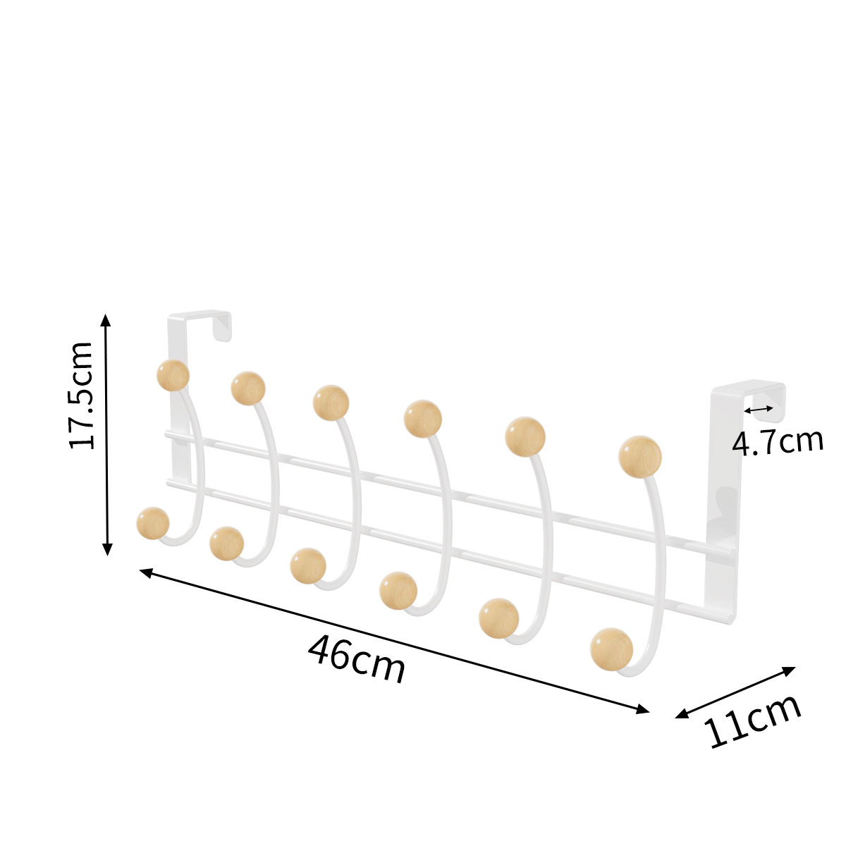 Doce ganchos de cuentas de madera