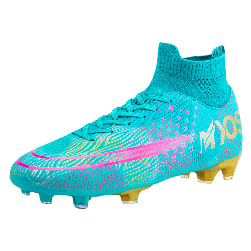 Transfronterizo zapatos de fútbol de uñas rotas de largo alto-Top Plus tamaño cómodo transpirable césped artificial suave absorción de choque moda hombres y mujeres de entrenamiento