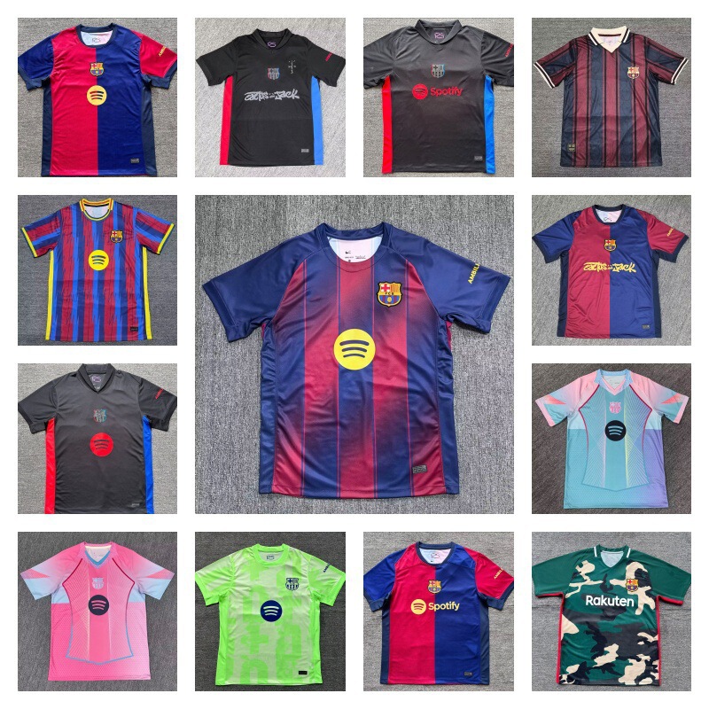 25-26 Club Football Uniform Barcelona Jersey Cross-Border Sports T-Shirt 2425 Season Fan Edition Barcelona