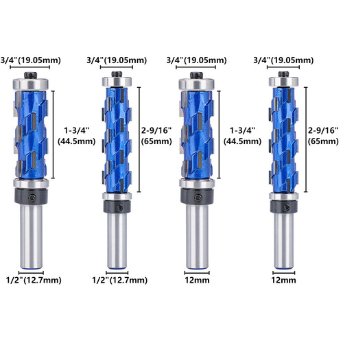 Cross-border new 12mm shank flush trimming end mill spiral double bearing woodworking milling cutter wholesale
