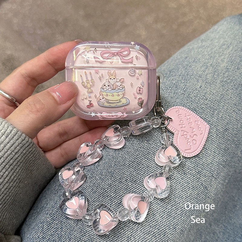 Insspro Menú Conejo Airpod Cover 1 / 2 generación Zhongchuangl Apple 3 con cadena Amazon