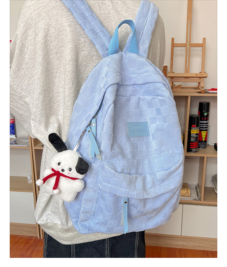 Estilo coreano ins estudiante nicho Plaid schoolbag Universidad simple todo partido color sólido de gran capacidad estudiante mochila casual