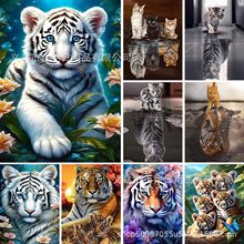 外贸动物鹰老虎猫DIY钻石画5D圆钻满钻手工贴钻画钻石绣厂家批发