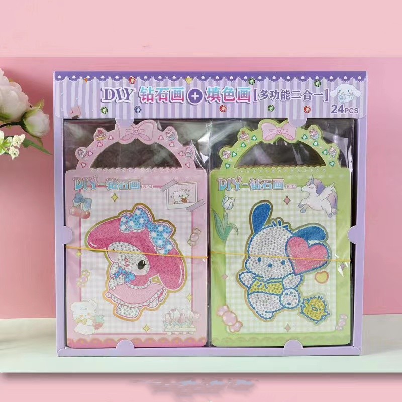 Nueva creativa de los niños diamante pintura DIY completo diamante hecho a mano diversión pegando diamante pegajoso cristal sanrio hecho al por mayor image 3