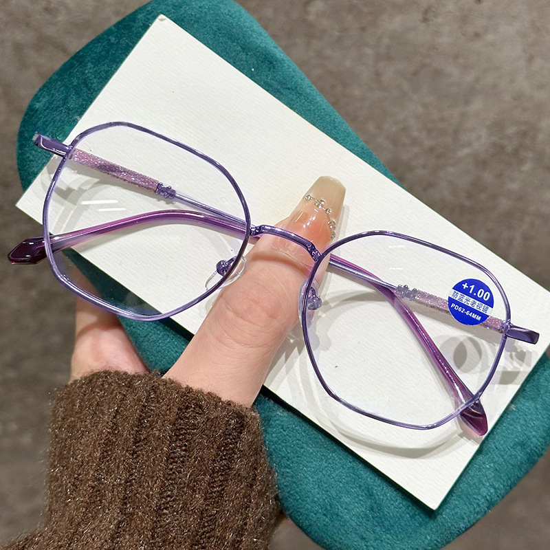 2025 temperamento de alta definición gafas de gafas de edad, gafas antiluz azul de alta calidad, gafas de tendencia brillante