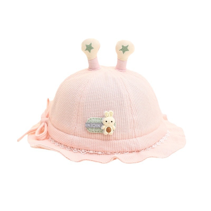 Nuevo sombrero para bebés primavera y otoño conejo niña lindo sombrero de pescador sombrero de princesa sombrero de sol para bebés