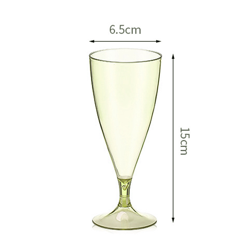 Copa de champán de plástico Copa de copa de vino de fiesta Copa de cóctel desmontable Juego de copa de vino de color