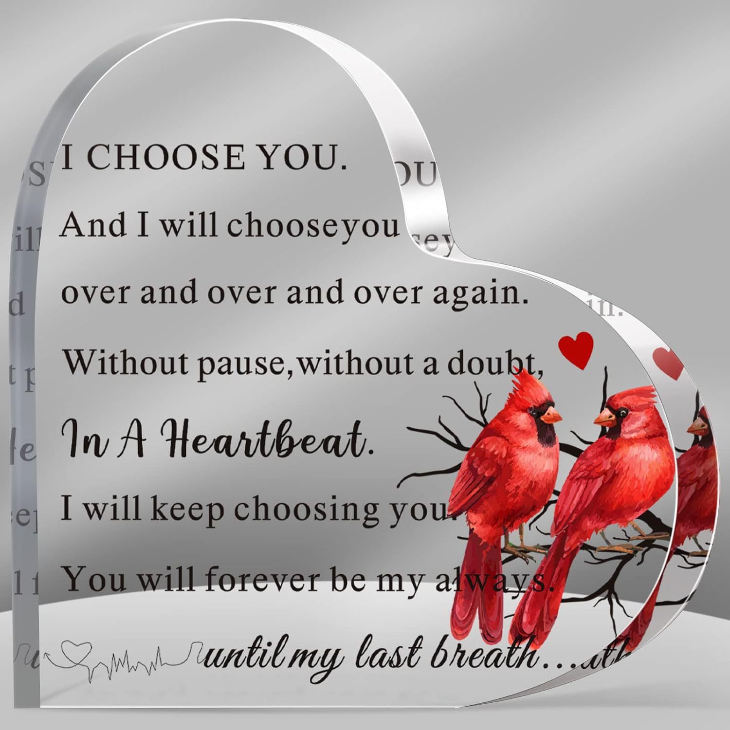 Yulejo 亚克力心形纪念品标志 - To My Man, I Love You - 红色,1