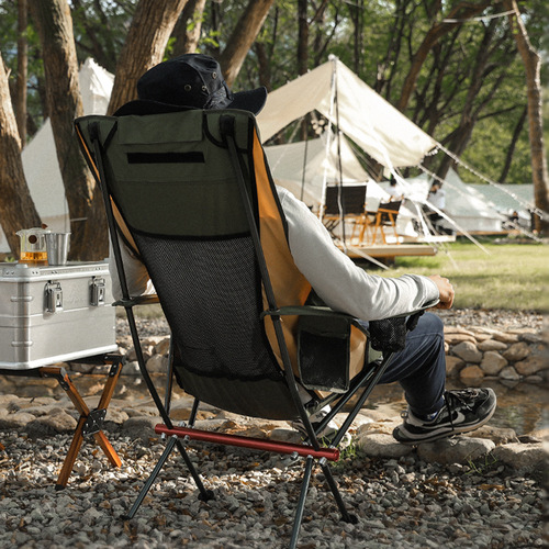 Outdoor aluminum alloy moon chair, fishing chair, back chair, picnic folding chair, camping stool, beach chair, luxury bold style