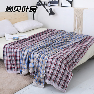 竹纤维毯双层竹纤维单人毛巾被150*200美式风格盖毯夏凉被凉感|ru