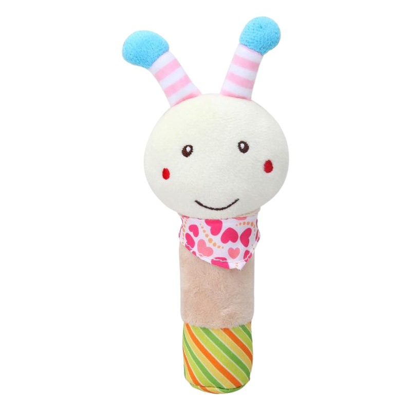 0-2 años de edad bebé mano sonajero lindo animal serie BB palo educación temprana felpa bebé juguete mano sonajero palo en stock