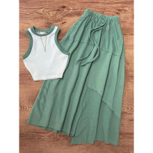 D 10482 Color Block Vest Set ײɫ�����׿羳����ͨ
