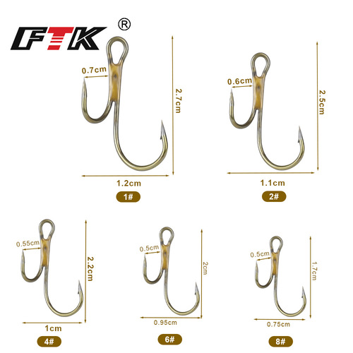 FISHKING Brown High-Low Foot 20-piece Largemouth Bass Hooks Dual Anchor Hook 2X Reinforced Special Anchor Fishing Hook Factory Wholesale
