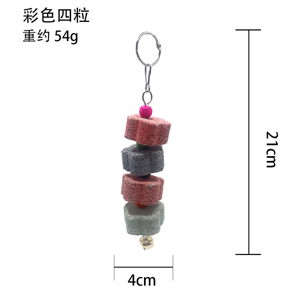 Loro cadena molar roca volcánica molar piedra pájaro moliendo boca piedra hámster Totoro suplemento de calcio mineral pequeño suministros para mascotas