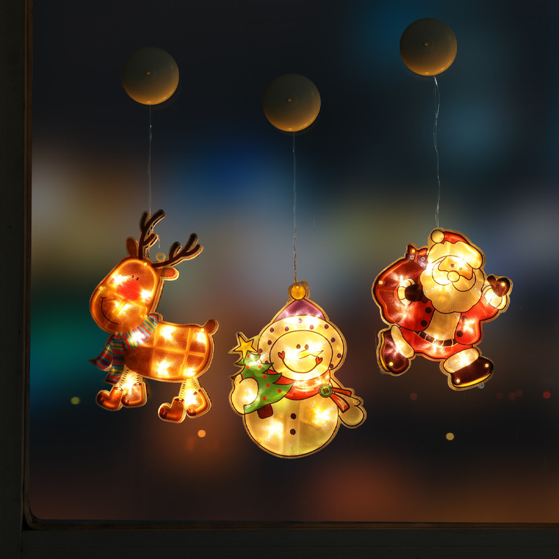 Transfronterizo Hong Kong Heng decoración de Navidad LED cadena luces colgante Santa Claus muñeco de nieve ciervos árbol de Navidad colgante luminoso