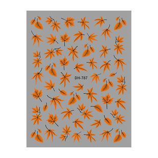 Redanco new 3D flat ins wind explosion yellow maple leaf nail stickers nail decals wholesale DH-793