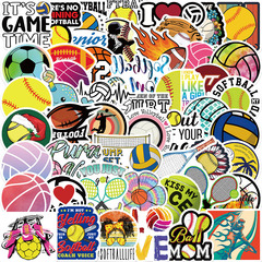 50 Pack Sports Sticker Set Personalized Luggage Notebook Waterproof Reusable Decal