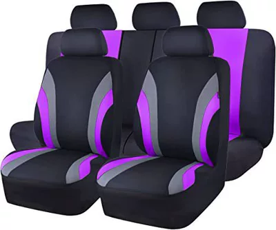 Foreign Trade Cross-Border Popular Model in Europe, America, and Mexico, Temu Amazon Universal Car Seat Cover Set with Double Waistline, 9-Piece Set (Universal seat cover) - purple-9-piece-set-five-seats