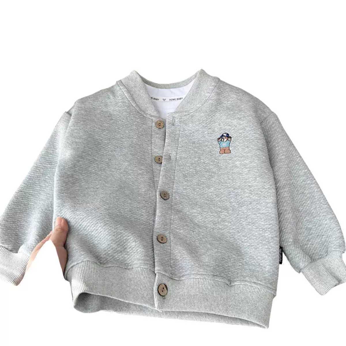 Пиджак базовый oversize для детей (корейский стиль), унисекс кардиган, осень, хаки/серый, размеры 80–130 см