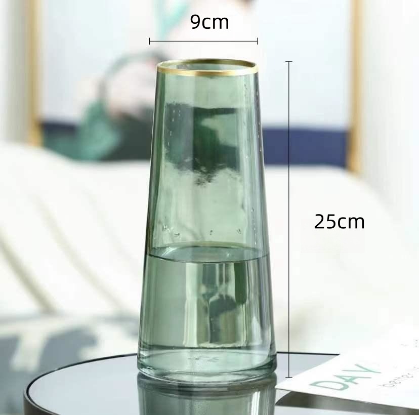 Nordic creativo Luz de lujo florero de cristal Hotel B & B decoración ins feng shui Rose Lily florero de alto sentido