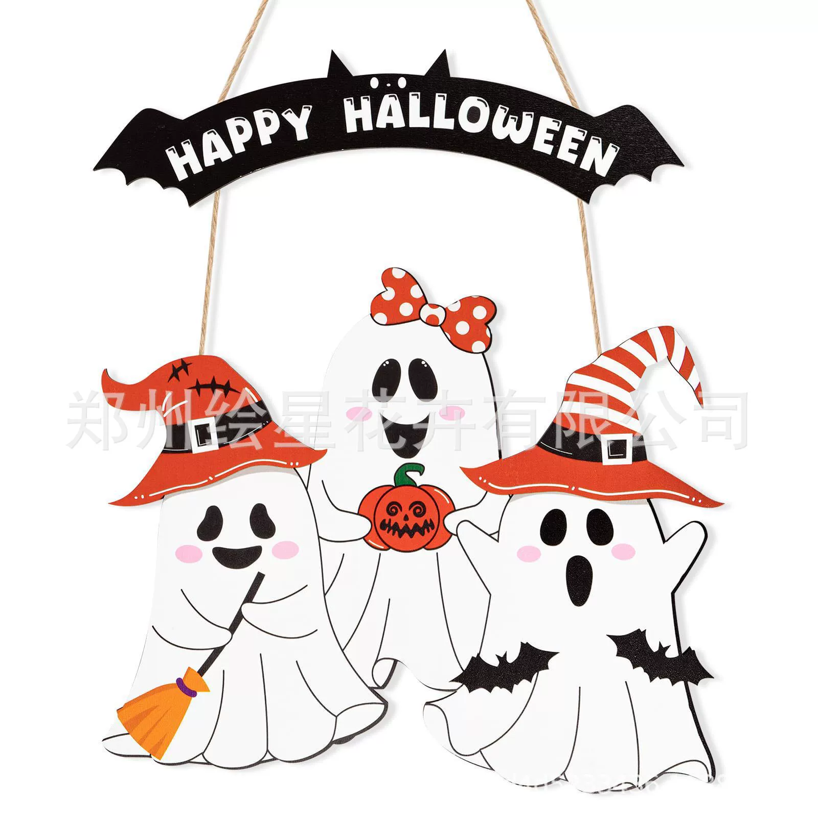 Популярный на Хэллоуин деревянный креативный и интересный домашний призрачный логотип, подвесной деревянный дверной знак