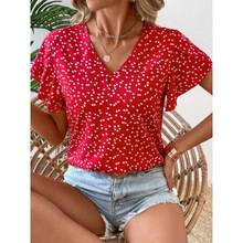 W 68452 Heart Ruffle Top ���κ�Ҷ�����¿羳����ͨ