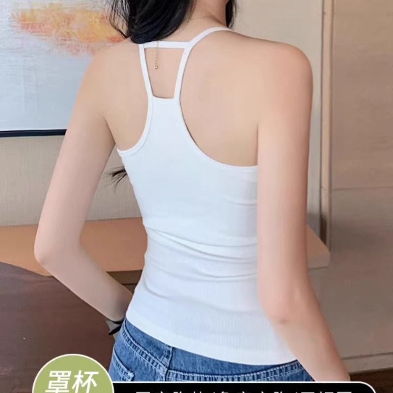Beautiful Back Camisole Women's 2025 New Outer Wear with Chest Pad Sports Bottoming White Inner Top Beautiful Back Camisole Women's 2025 New Outer Wear with Chest Pad Sports Bottoming White Inner Top