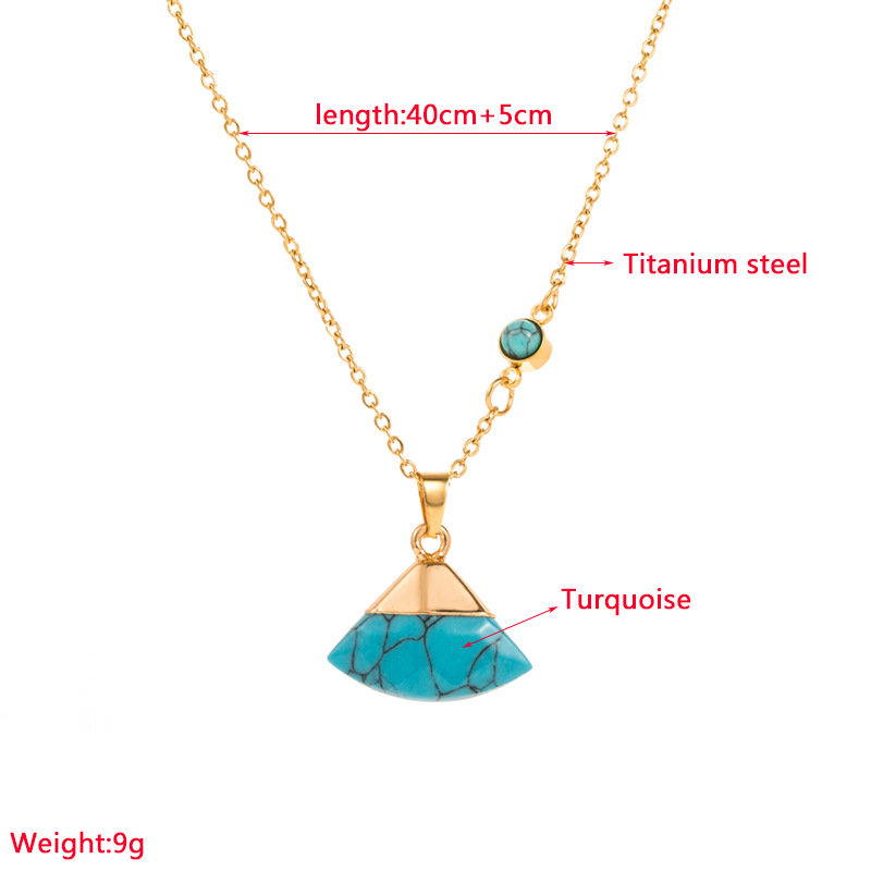 Fashion Geometric Titanium Steel Plating Turquoise Pendant Necklace 1 Piece display picture 1