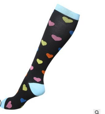 Compression Running Socks, Unisex Jacquard Knee-High Socks, Multiple Patterns, S/M & L/XL