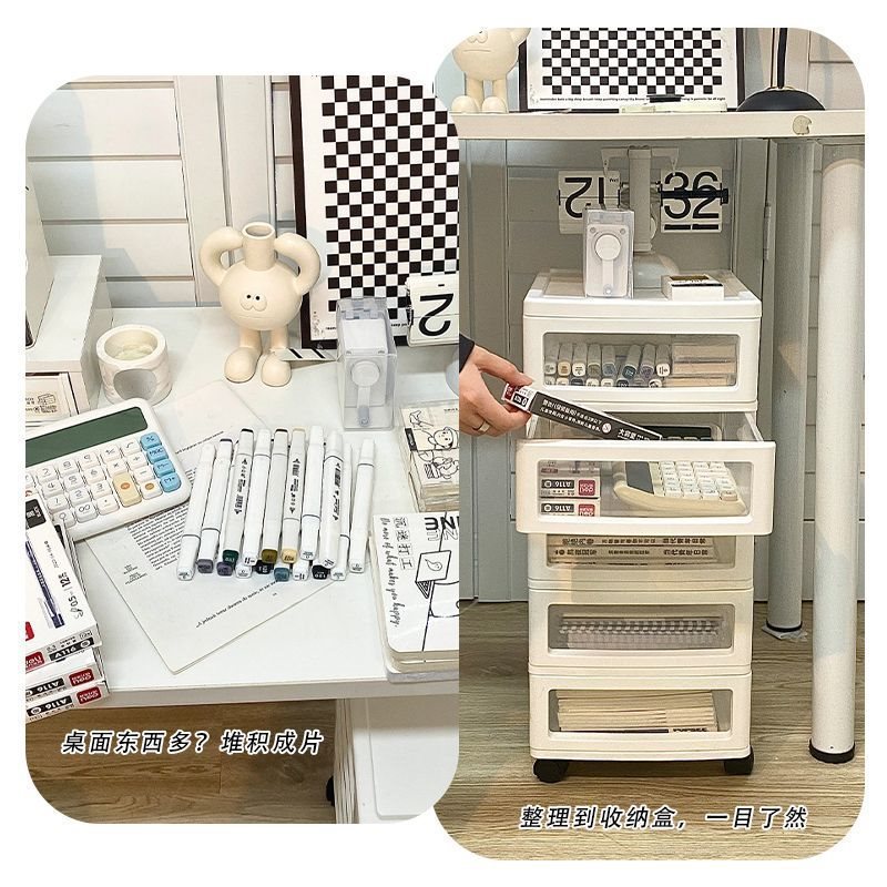 見栄えの良い引き出し型収納キャビネット、スナックや文具、多層トロリー収納キャビネット、自宅の寝室の床置き収納ラック|undefined