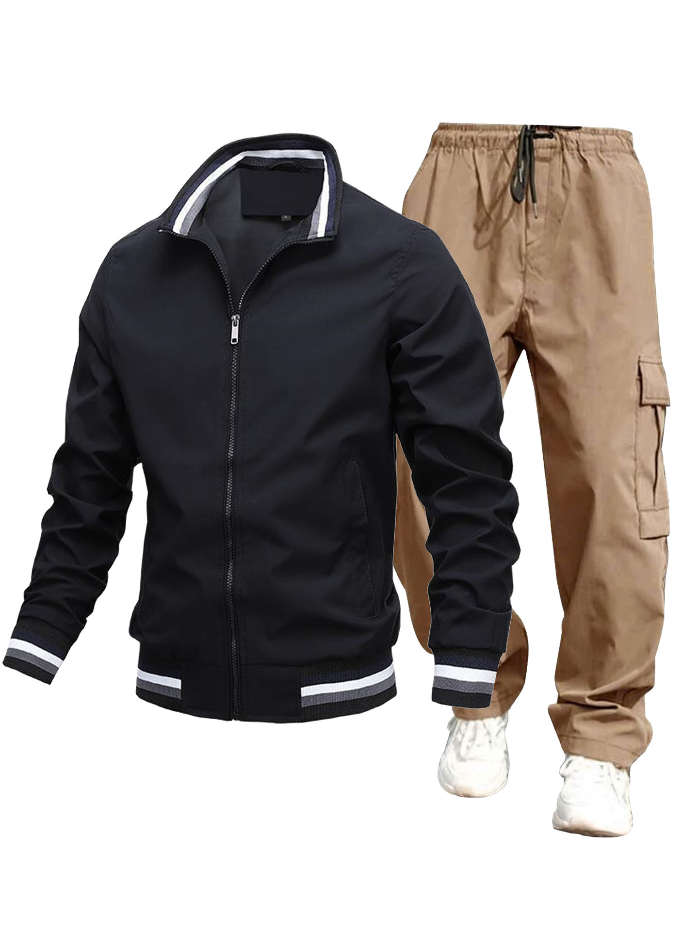 Herrenbekleidung 2024 neuer trendiger Herren-Herbst- und Winter-Freizeitmantel Modetrendmantel Herrenoberteile dünne Jacke Anzug_voghion.com