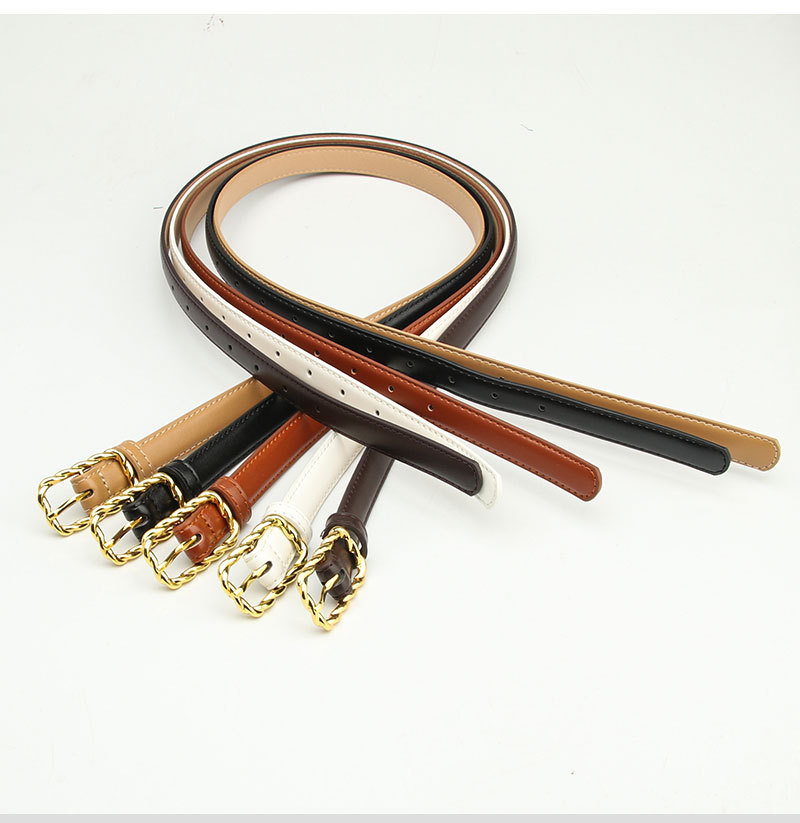 Solid Color Pattern Women'S Gender Casual Style Casual Solid Color Pu Leather Alloy Women's Leather Belts