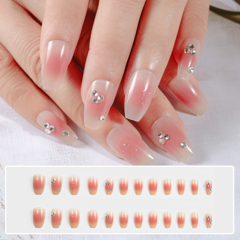 Uña europea y americana usable parche de uñas blush parche de uñas falsas aurora usar caja de uñas gelatina