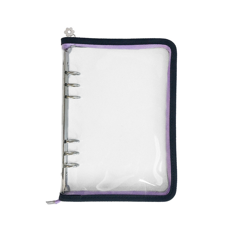 En stock linda bolsa de almacenamiento de celebridades de internet libro de hojas sueltas de seis agujeros ins estilo star-chasing a5a6 cremallera transparente libro de mano shell