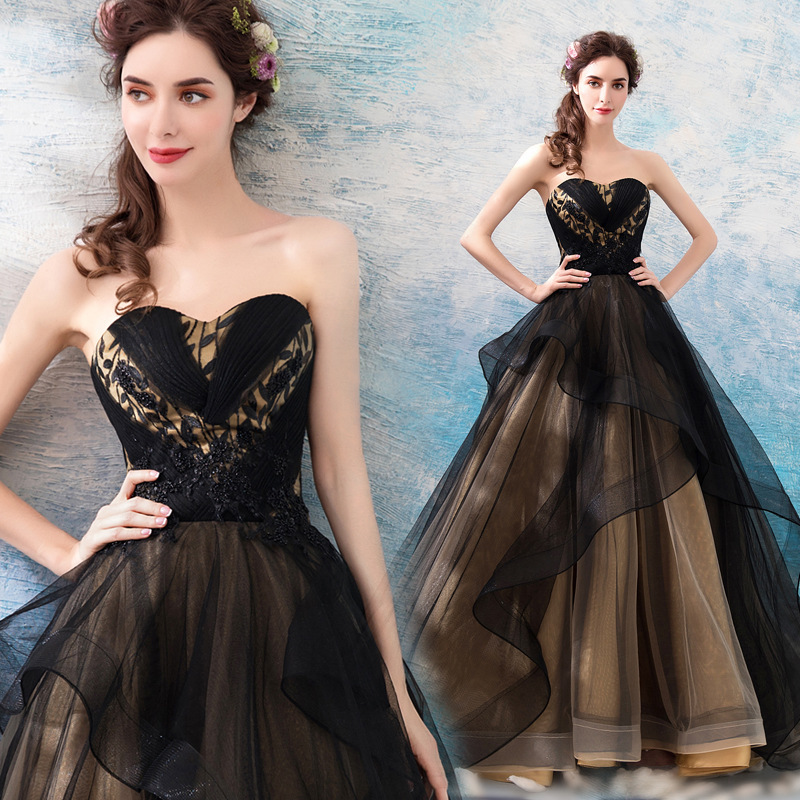 Elegant Black Banquet Dress 2026 New Model for Annual Meeting, Stage Performance, Runway Show, Host, Art Exam, Wedding Dress, Evening Gown Elegant Black Banquet Dress 2026 New Model for Annual Meeting, Stage Performance, Runway Show, Host, Art Exam, Wedding Dress, Evening Gown