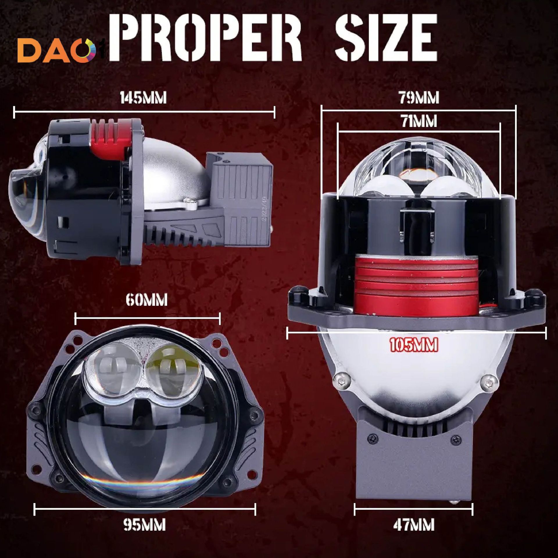 3. 0-pulgadas nuevo 65wb40 doble lente láser directa LED inteligente doble luz lente coche universal Super brillante proyector