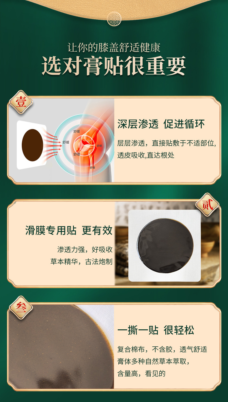Knee Joint Synovial Patch Herbal Heat Compress for Leg Discomfort 14x14cm OEM in use
