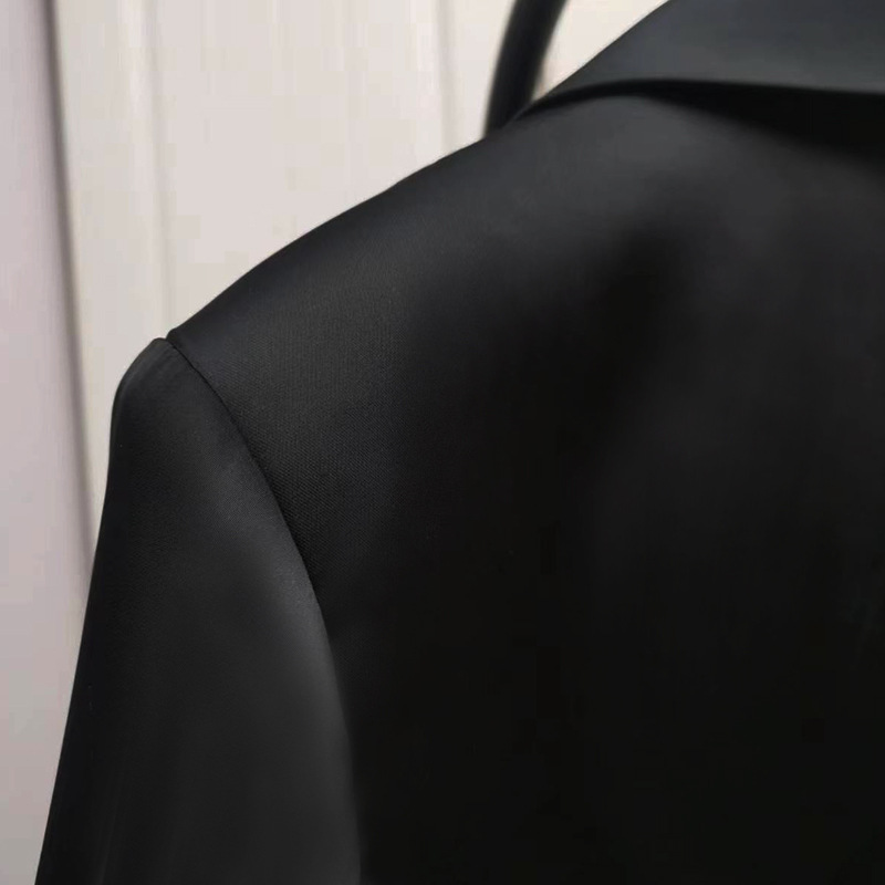 Elegant Black Long-sleeve Blazer For Women Lightweight Coat_voghion.com