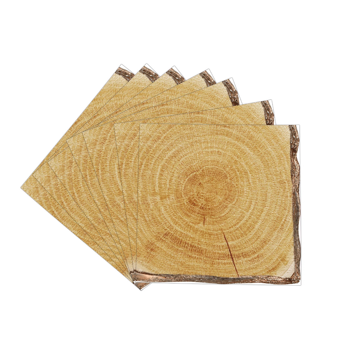 Nuevo estilo transfronterizo vajilla de fiesta de grano de madera leñador camping tema del bosque taza de papel toalla de papel juego de bandeja de papel desechable