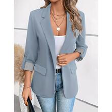 J 48747 Button Sleeve Roll Up Blazer ����Ŧ����װ ����