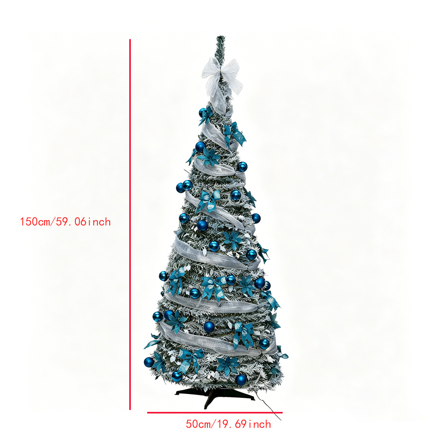 Navidad transfronteriza helicoidal set oro y plata cinta árbol retráctil plegable fácil de ensamblar decoración de árbol de Navidad