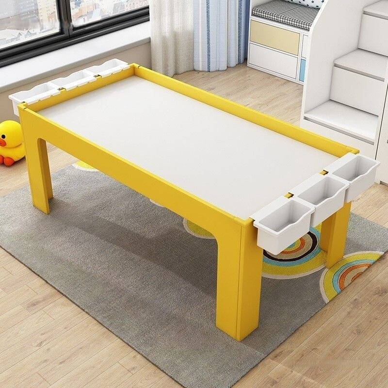 Children's multifunctional building block table, large-sized wooden toy table for boys and girls to assemble Children's multifunctional building block table, large-sized wooden toy table for boys and girls to assemble
