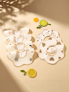 Gauze cotton children's waterproof eating bib for new born, summer scarf
