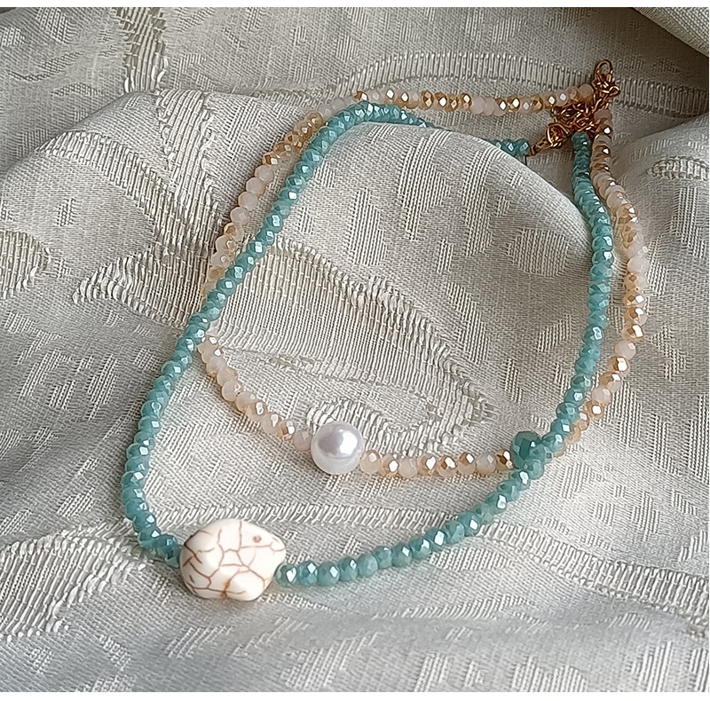 1 Piece Simple Style Flower Beaded Artificial Crystal Beaded Womenu0027S Necklace