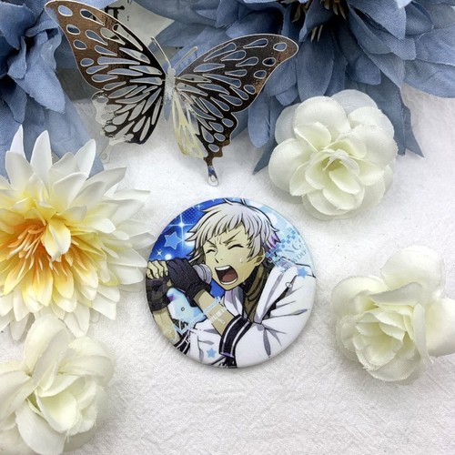 Bungou Stray Dogs Nakahara Chuuya Dazai Osamu Anime Bar Ji Xing Fantasy Frosted Fine Flash Tinplate Hiya Badge Taniko